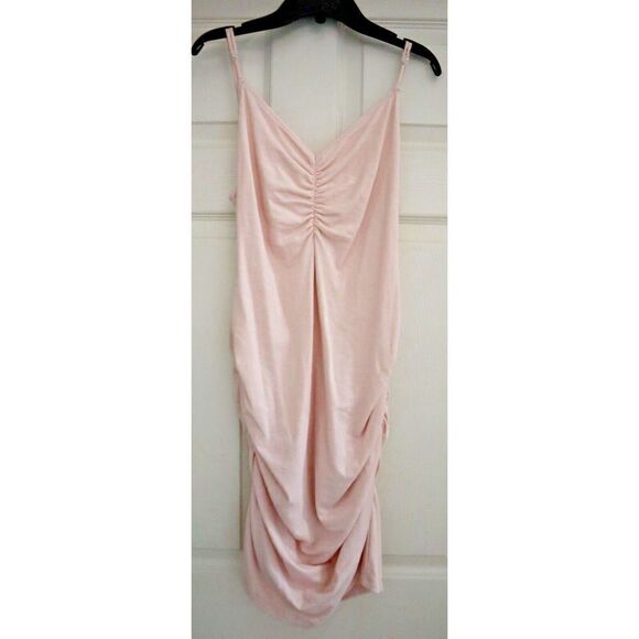 Sundry Women's Sz 4 Ballet Pink Ruched Spaghetti Strap Cotton Dress - Picture 9 of 12